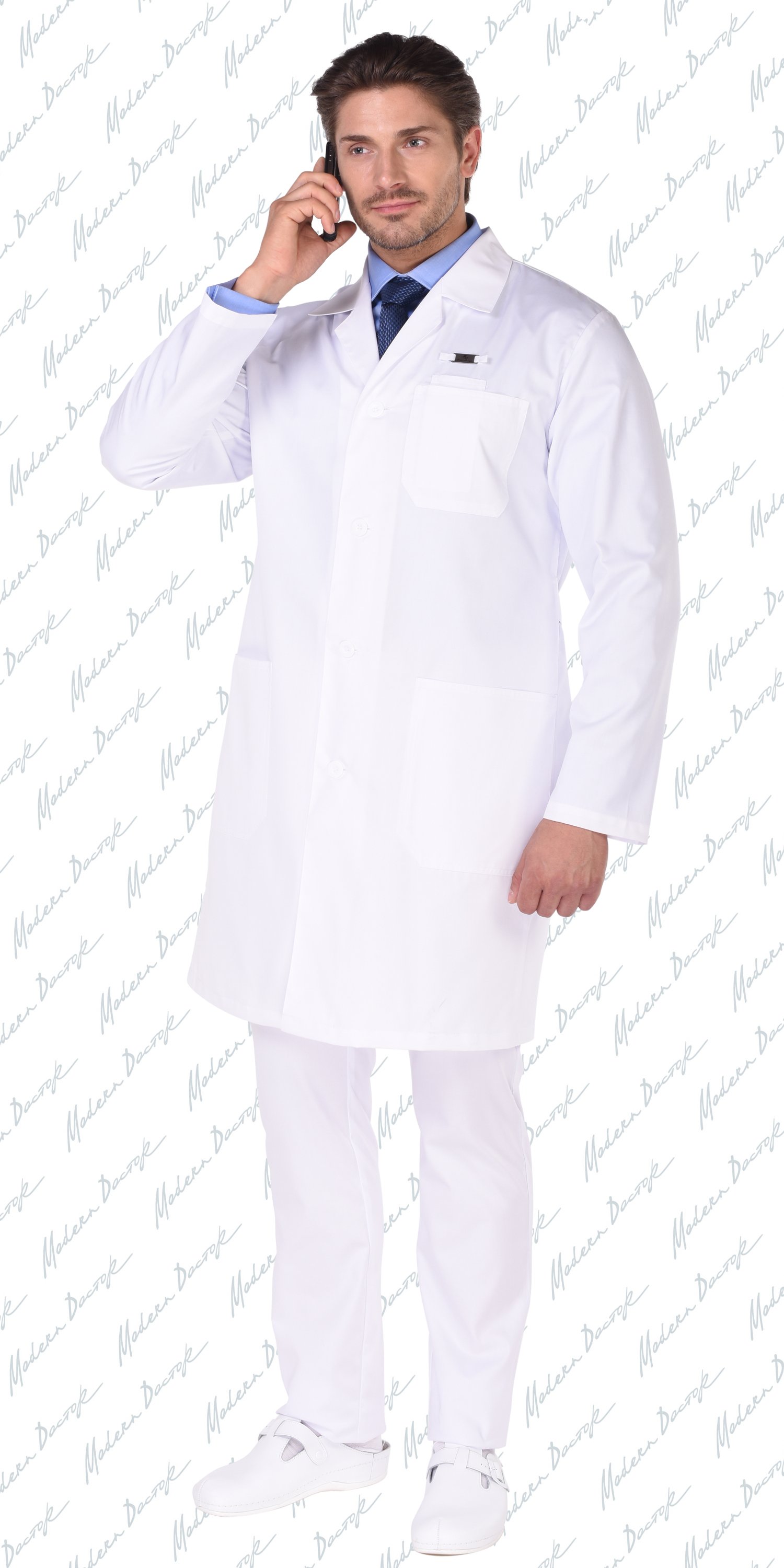 картинка Белый халат медицинский мужской М-1410у от магазина одежды и аксессуаров